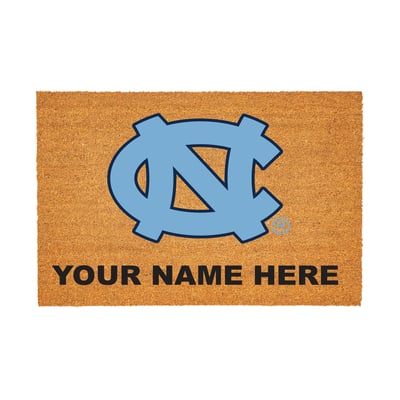 North Carolina Tar Heels 24" x 36" Team Logo Personalized Coir Door Mat