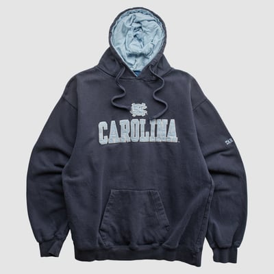 North Carolina Tar Heels Old Varsity Brand 2000s Hooded Pullover Sweatshirt - Navy - S by Fanatics Real Vintage