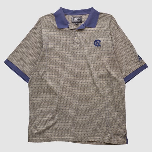 North Carolina Tar Heels Starter 90s Polo - Beige - L by Fanatics Real Vintage