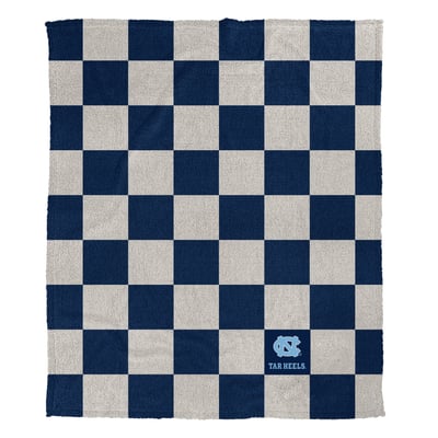 North Carolina Tar Heels Pegasus Checkered Logo Patch 50" x 60" Cozy Knit Blanket