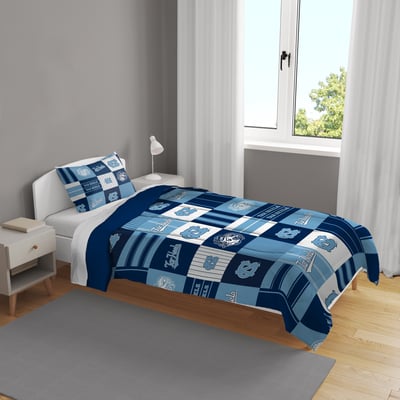 North Carolina Tar Heels Pegasus Patchwork Plaid Two-Piece Twin/Twin XL Bed in a Bag Set