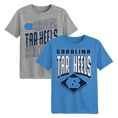 North Carolina Tar Heels Outerstuff Toddler Trench Kings 2-Pack T-Shirt Set - Carolina Blue/Gray