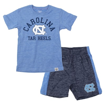  North Carolina Tar Heels Wes & Willy Toddler Cloudy Yarn T-Shirt and Shorts Set - Carolina Blue