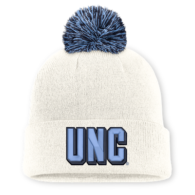 North Carolina Tar Heels Nike Unisex Letter Mascot Knit Hat with Pom - White