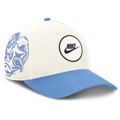 North Carolina Tar Heels Nike Unisex Rise Side Logo A-Frame Dri-FIT Adjustable Hat - White/Carolina Blue