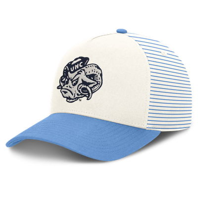  North Carolina Tar Heels Nike Unisex Vault Striped A-Frame Rise Adjustable Hat - White/Carolina Blue