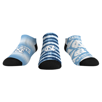  North Carolina Tar Heels Rock Em Unisex Make Some Noise Three-Pack Low-Cut Socks Set - Blue