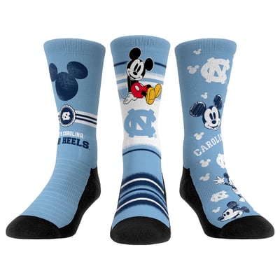  North Carolina Tar Heels Rock Em Unisex Disney Three-Pack Crew Socks