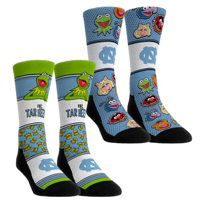  North Carolina Tar Heels Rock Em Unisex Muppets 2-Pack Crew Socks Set