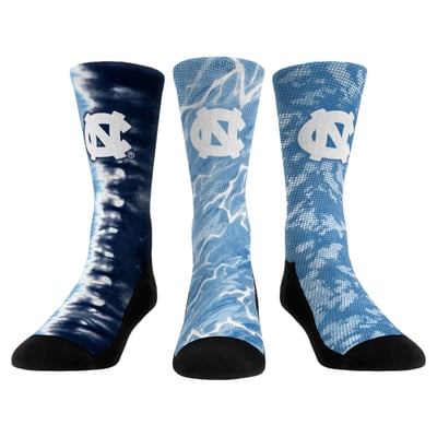 North Carolina Tar Heels Rock Em Unisex Team Tones Three-Pack Crew Socks