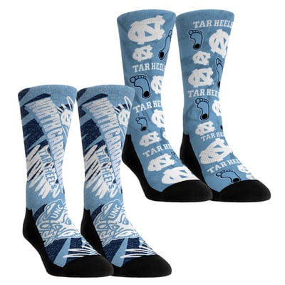 North Carolina Tar Heels Rock Em Unisex Two-Piece Team Blast Crew Socks Set