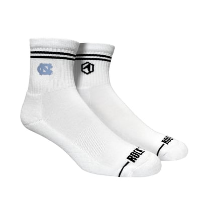  North Carolina Tar Heels Rock Em Unisex Casual Stripe Quarter-Length Socks - White