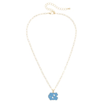 North Carolina Tar Heels CANVAS Style Women's 18K Gold-Plated Enamel Pendant Necklace