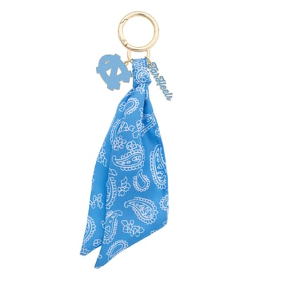North Carolina Tar Heels CANVAS Style Women's 18K Gold-Plated Logo Bandana Scarf Bag Charm