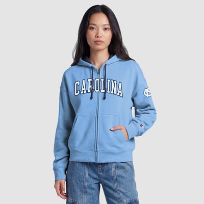 North Carolina Tar Heels Champion Women's Arch Full-Zip Fleece Hoodie - Carolina Blue