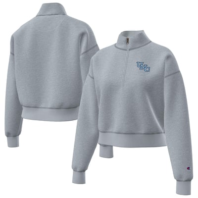 North Carolina Tar Heels Champion Women's Triumph Fleece Vintage Logo Quarter-Zip Pullover - Gray