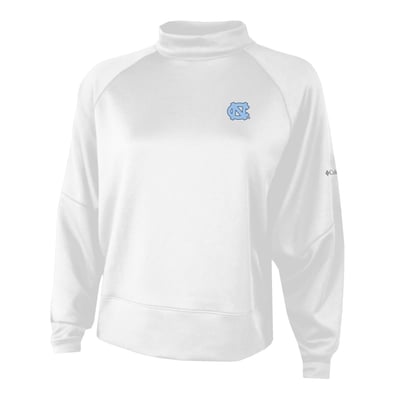  North Carolina Tar Heels Columbia Women's Par-Performance Raglan Dolman Mock Neck Sweatshirt - White