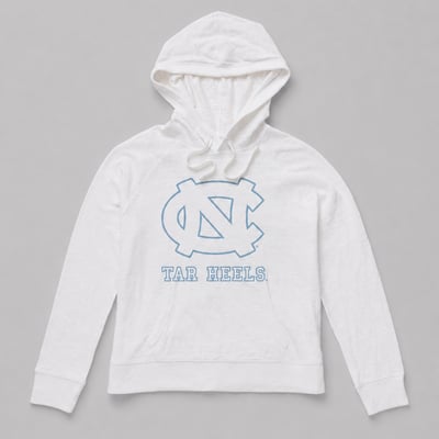 North Carolina Tar Heels FAHERTY Women's Sunwashed Slub Hoodie - White