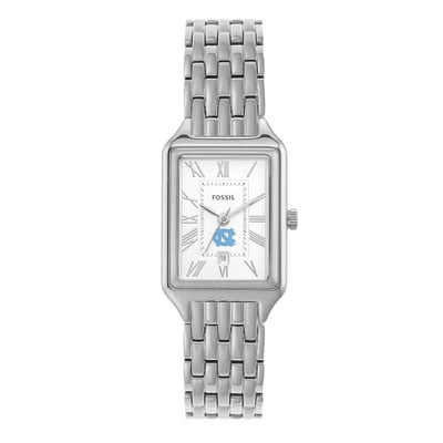 North Carolina Tar Heels Fossil Women's Raquel Three-Hand Date Stainless Steel Watch