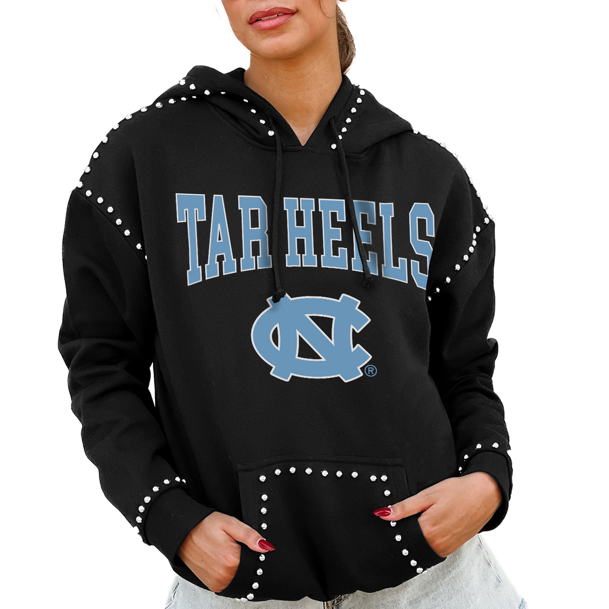 North Carolina Tar Heels Gameday Couture Women's Studded Pullover Hoodie - Black