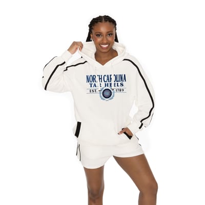  North Carolina Tar Heels Gameday Couture Women's Down, Set, Go Hoodie and Shorts Lounge Set - Cream