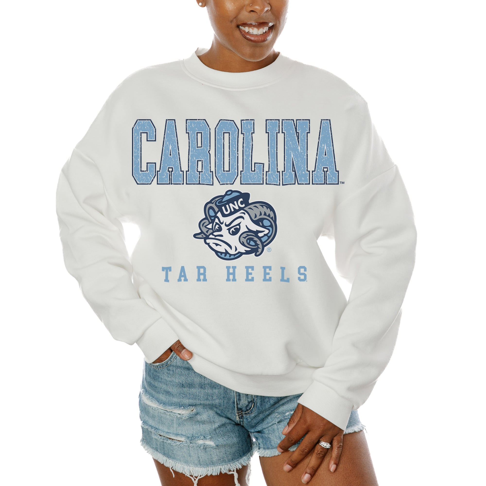 North Carolina Tar Heels Gameday Couture Women's Freestyle Fleece Pullover Sweatshirt - White