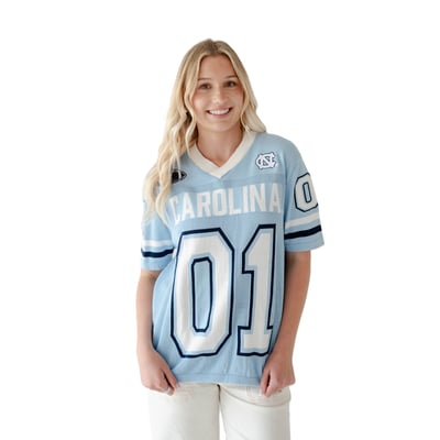  North Carolina Tar Heels Gameday Social Women's Knit Football Jersey Sweater - Carolina Blue