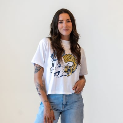  North Carolina Tar Heels Gameday Social Women's Vault Mascot T-Shirt - White