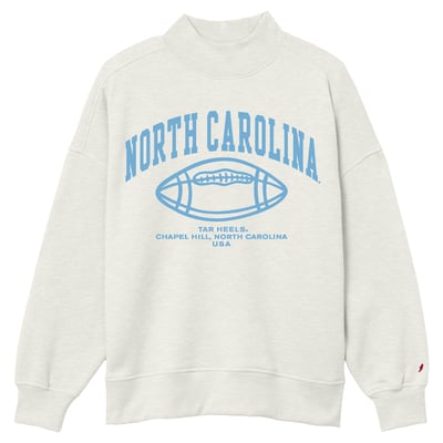 North Carolina Tar Heels League Collegiate Wear Women's Diana Mock Neck Football Sweatshirt - Oatmeal
