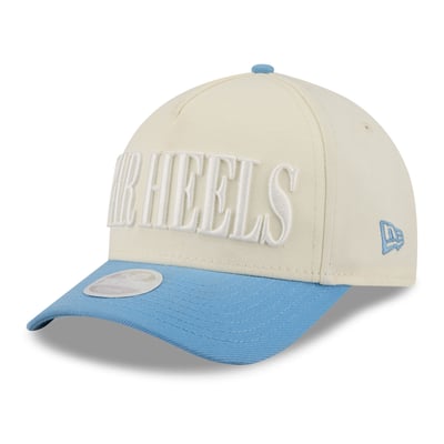 North Carolina Tar Heels New Era Women's Tonal A-Frame 9FORTY Adjustable Hat - Cream/Carolina Blue