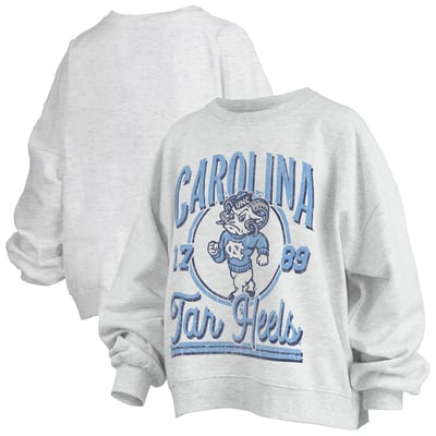 North Carolina Tar Heels Pressbox Women's Oversized Bravo Melange Janise Sweatshirt - Heather Gray