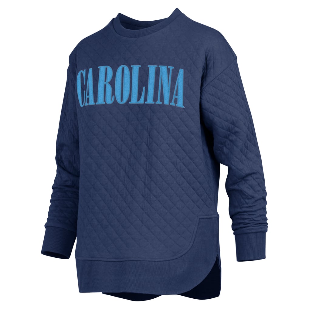 North Carolina Tar Heels Pressbox Women's Quilted Long Sleeve Pullover Sweatshirt - Navy