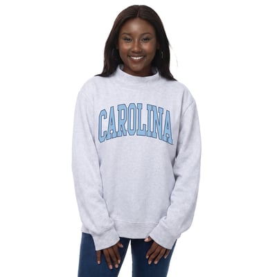 North Carolina Tar Heels ZooZatz Women's Team Arch Mock Neck Sweatshirt - Gray