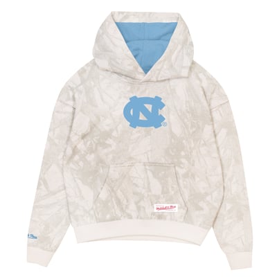  North Carolina Tar Heels Mitchell & Ness Youth Ghosted Fleece Hoodie - White