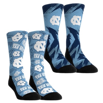  North Carolina Tar Heels Rock Em Youth Game Day Two-Pack Crew Socks Set - Blue