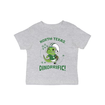 North Texas Mean Green Vive La Fete Infant Dinorrific T-Shirt - Gray