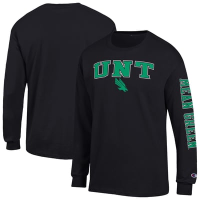 North Texas Mean Green Champion Arch Logo Long Sleeve T-Shirt - Black