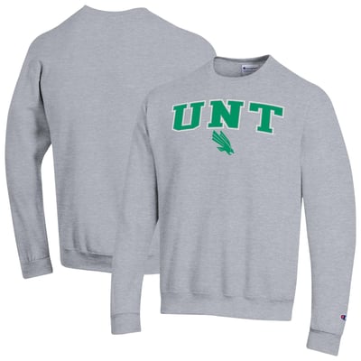 North Texas Mean Green Champion Arch Powerblend Sweatshirt - Heather Gray