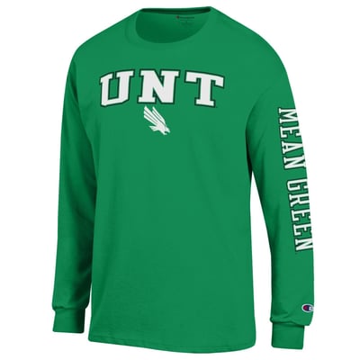 North Texas Mean Green Champion Arch Logo Long Sleeve T-Shirt - Kelly Green