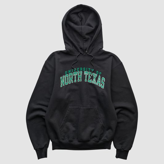 North Texas Mean Green Champion 2000s Hooded Pullover Sweatshirt - Black - XXS by Fanatics Real Vintage