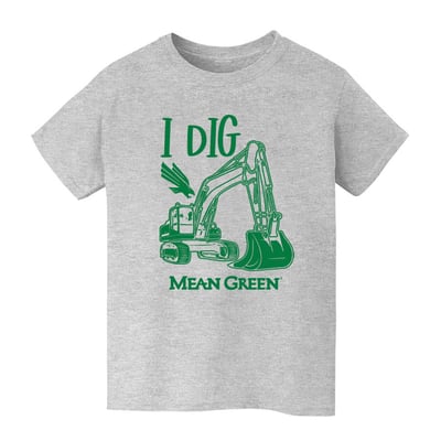 North Texas Mean Green Vive La Fete Youth Excavator T-Shirt - Gray