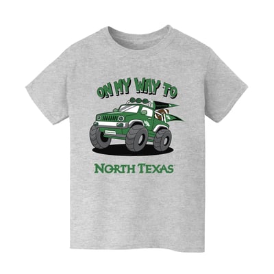 North Texas Mean Green Vive La Fete Youth On My Way T-Shirt - Gray