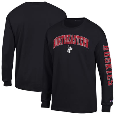 Northeastern Huskies Champion Arch Logo Long Sleeve T-Shirt - Black