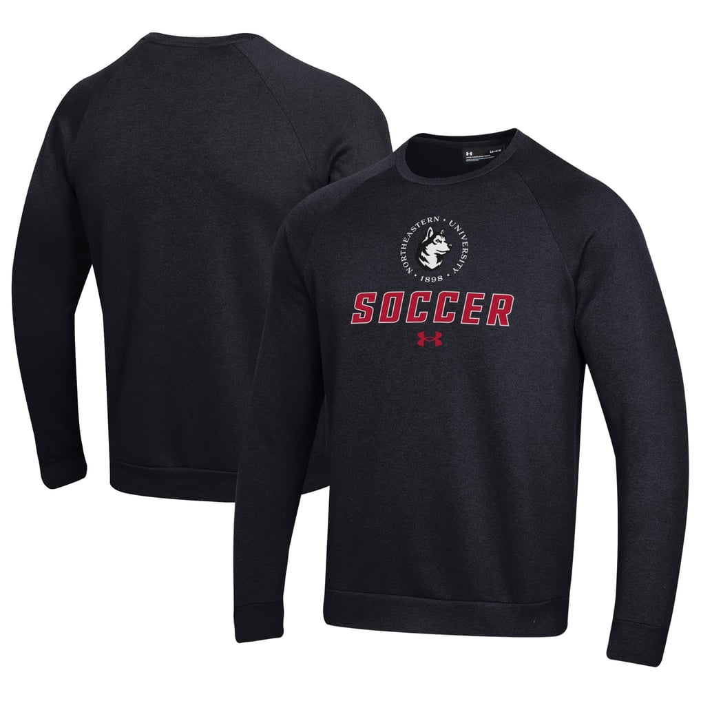 Northeastern Huskies Under Armour Soccer Rival Fleece Raglan Pullover Sweatshirt - Black