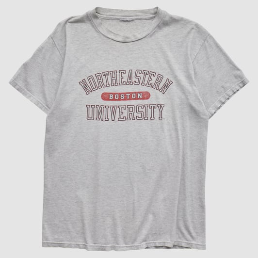 Northeastern Huskies Champion 2000s T-shirt - Heather Gray - M by Fanatics Real Vintage