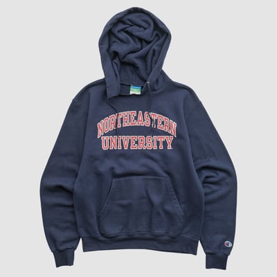 Northeastern Huskies Champion 2010s Hooded Pullover Sweatshirt - Navy - XS by Fanatics Real Vintage