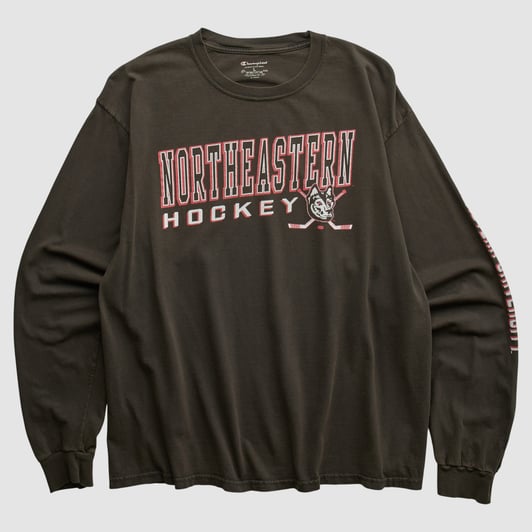 Northeastern Huskies Champion 2010s Long Sleeve T-shirt - Black - M by Fanatics Real Vintage