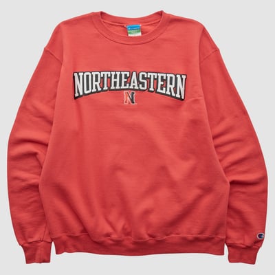 Northeastern Huskies Champion 2010s Pullover Sweatshirt - Red - M by Fanatics Real Vintage