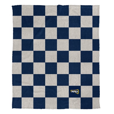 Northern Arizona Lumberjacks Pegasus Checkered Logo Patch 50" x 60" Cozy Knit Blanket