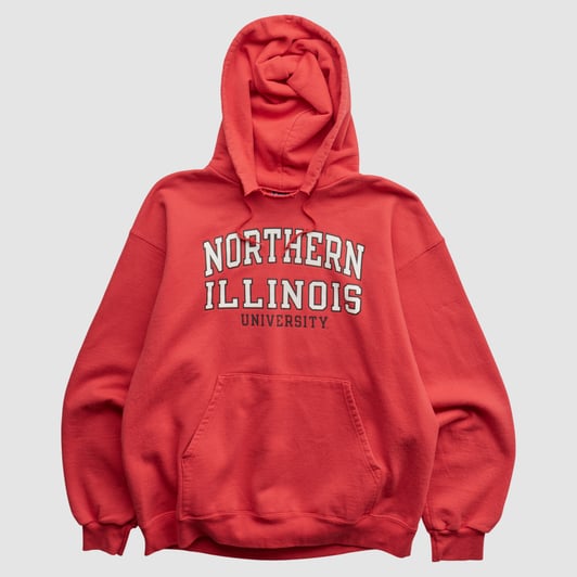 Northern Illinois Huskies Champion 2000s Hooded Pullover Sweatshirt - Red - M by Fanatics Real Vintage